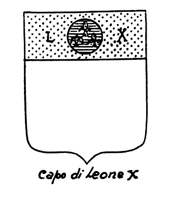 Image of the heraldic term: Capo di Leone X